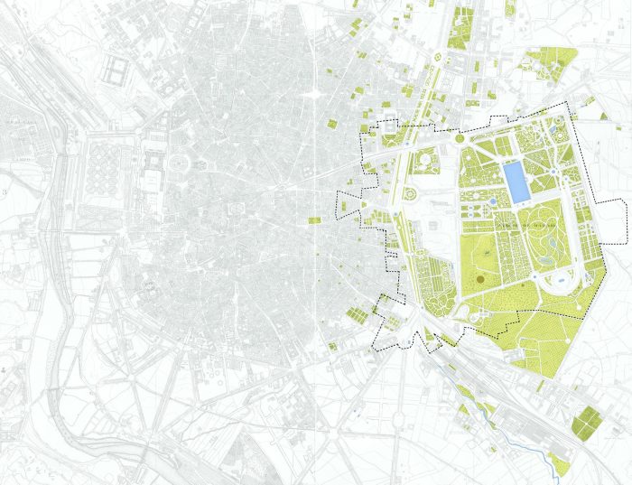 Land map of Madrid (1877), Carlos Ibáñez and Ibáñez de Íbero. Geographical and Statistical Institute. Travel network analysis, prepared by the authors based on historical cartography.