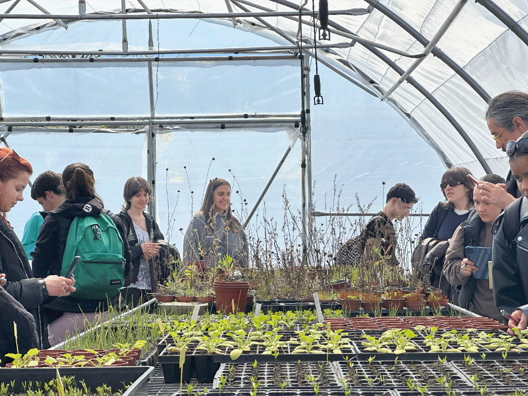 Photograph of the visit to the "Huerto El Pozo" training farm carried out together with the Barrios Productores Program during the second part of the seminar.