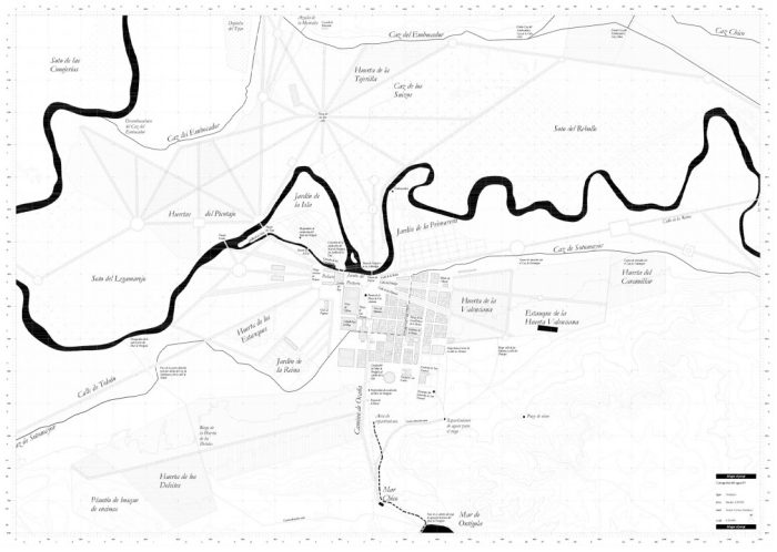 Water mapping in Aranjuez Royal Site prepared by the author.