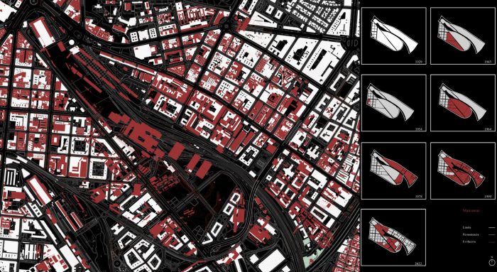 Plan combining the state in 1930 with that of 2022, prepared by the author.