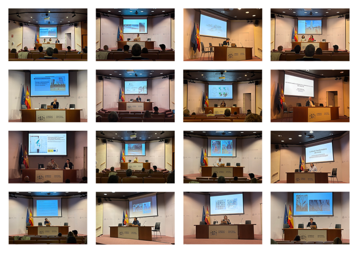 Matrix of photographs of the speakers who participated in the seminar during the presentation days, held in the Jorge Semprún Auditorium, Madrid.